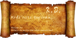 Kránitz Darinka névjegykártya
